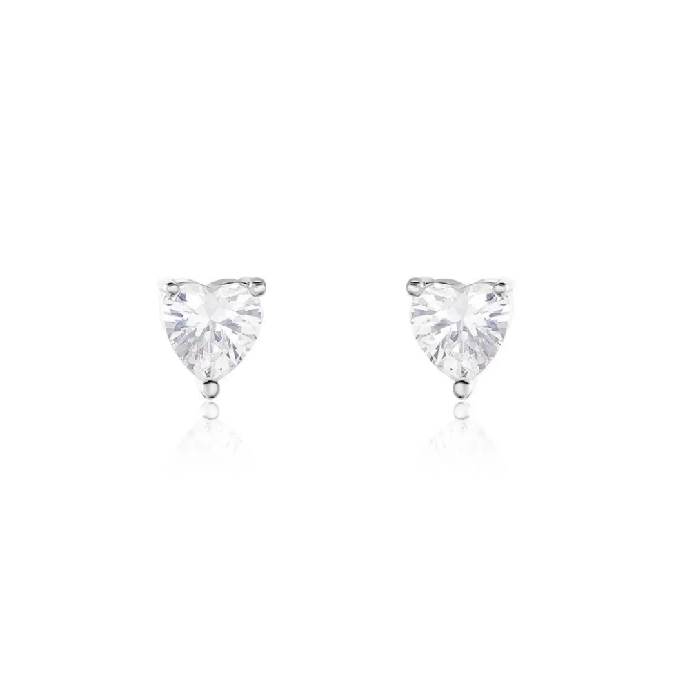 Boucles D'oreilles Puces Breana Argent Blanc Oxyde De Zirconium