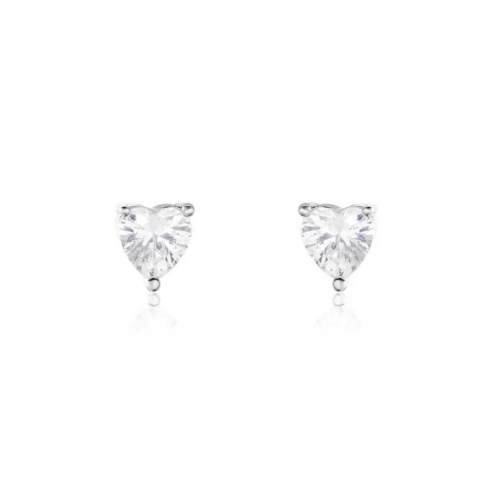 Boucles D'oreilles Puces Breana Argent Blanc Oxyde De Zirconium