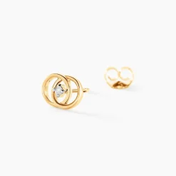 Boucles D'oreilles Puces Briitilia Or Jaune Diamant