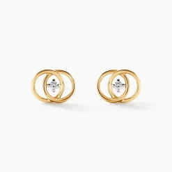 Boucles D'oreilles Puces Briitilia Or Jaune Diamant