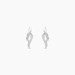 Boucles D'oreilles Puces Callum Or Blanc Diamant