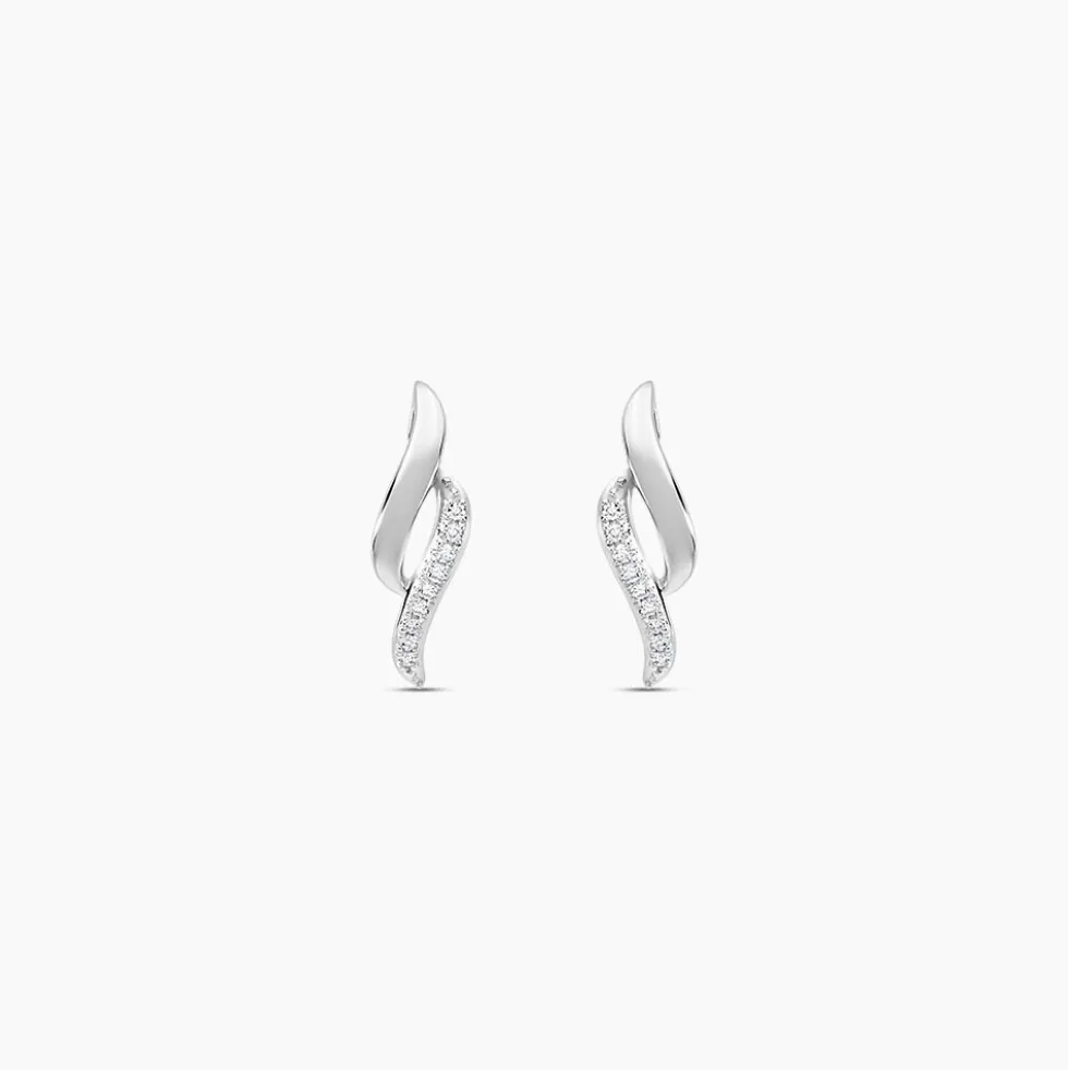 Boucles D'oreilles Puces Callum Or Blanc Diamant