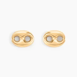 Boucles D'oreilles Puces Cara Grain De Cafe Or Jaune