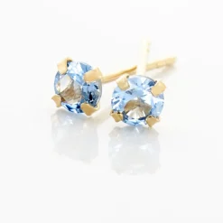 Boucles D'oreilles Puces Carin Serti Griffe 2 Or Jaune Oxyde