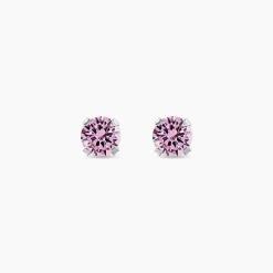 Boucles D'oreilles Puces Carin Or Blanc Oxydes De Zirconium