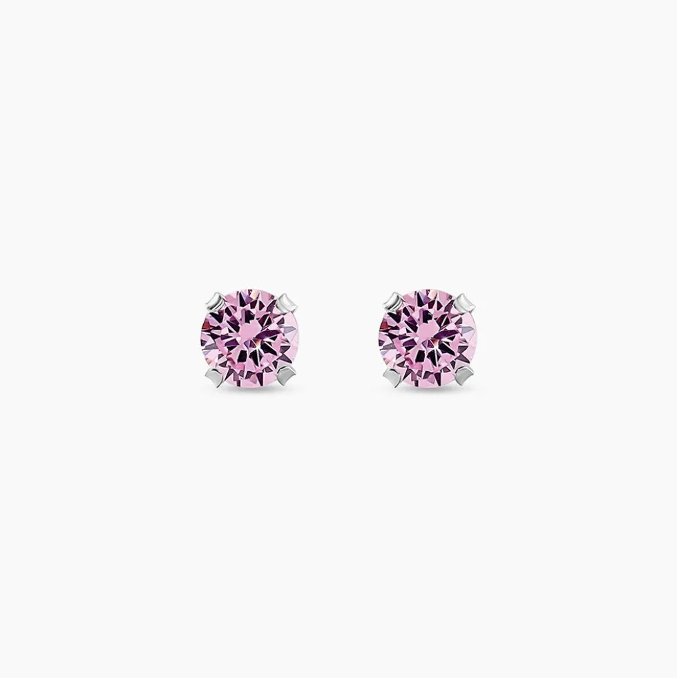 Boucles D'oreilles Puces Carin Or Blanc Oxydes De Zirconium