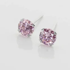 Boucles D'oreilles Puces Carin Or Blanc Oxydes De Zirconium