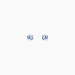 Boucles D'oreilles Puces Carin Or Blanc Oxyde De Zirconium