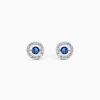 Boucles D'oreilles Puces Carren Argent Blanc Oxyde De Zirconium