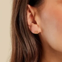 Boucles D'oreilles Puces Cathan Or Jaune