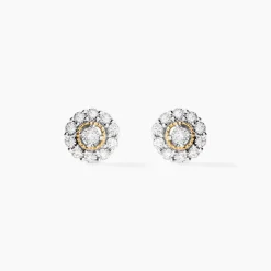 Boucles D'oreilles Puces Charletta Or Jaune Diamant