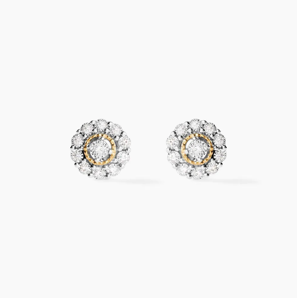 Boucles D'oreilles Puces Charletta Or Jaune Diamant