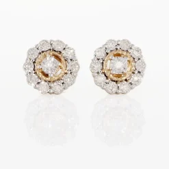 Boucles D'oreilles Puces Charletta Or Jaune Diamant