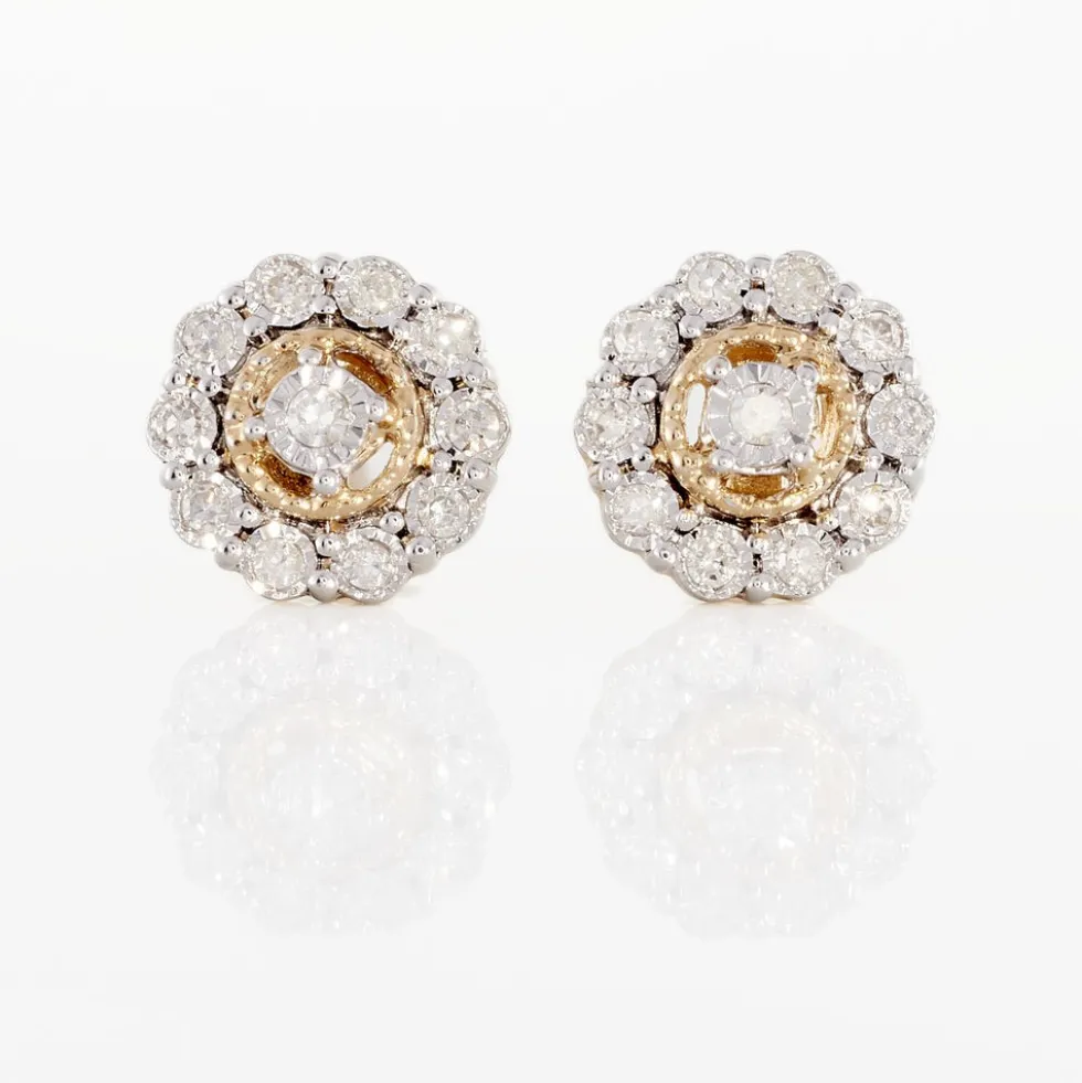 Boucles D'oreilles Puces Charletta Or Jaune Diamant