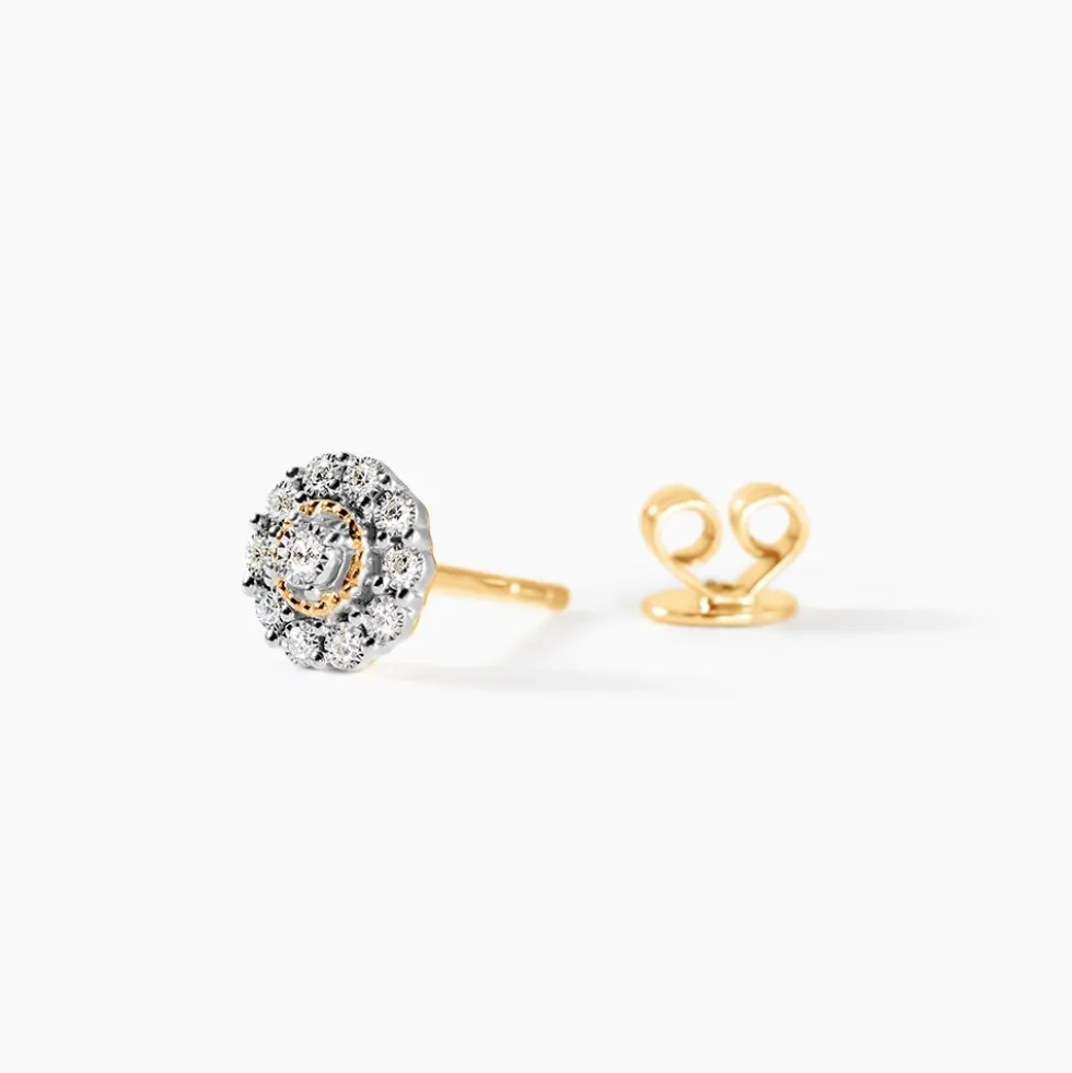 Boucles D'oreilles Puces Charletta Or Jaune Diamant