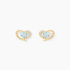 Boucles D'Oreilles Puces Creighton Or Jaune Topaze Oxyde De Zirconium