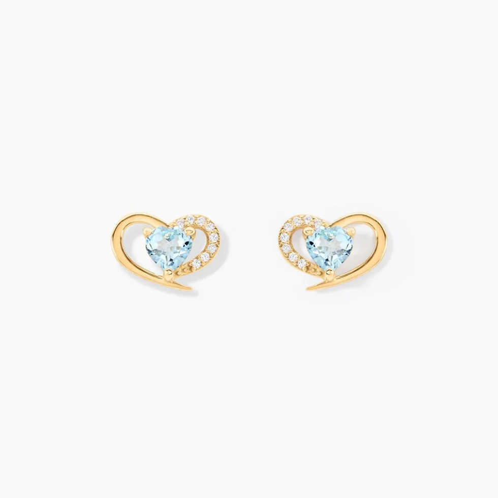Boucles D'Oreilles Puces Creighton Or Jaune Topaze Oxyde De Zirconium