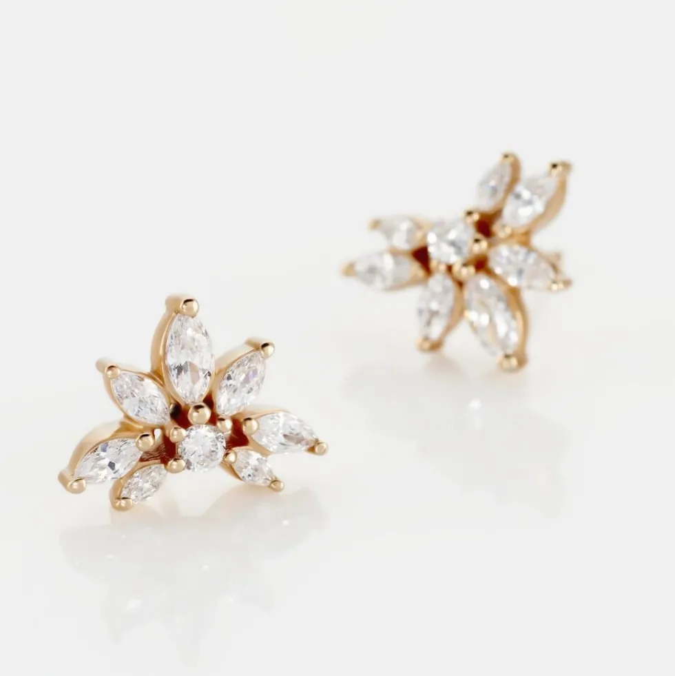 Boucles D'oreilles Puces Davena Argent Rose Oxyde De Zirconium