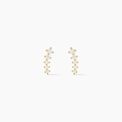 Boucles D'oreilles Puces Delia Or Jaune Oxyde De Zirconium