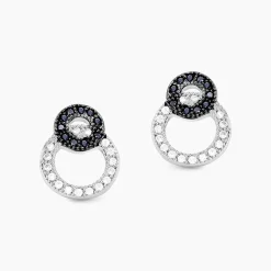 Boucles D'oreilles Puces Diana Argent Blanc Oxyde De Zirconium