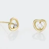 Boucles D'oreilles Puces Dolly Or Jaune Oxyde De Zirconium
