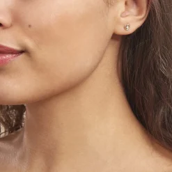 Boucles D'oreilles Puces Dolly Or Jaune Oxyde De Zirconium