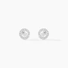 Boucles D'oreilles Puces Domitia Or Blanc Diamant