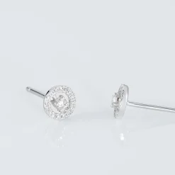 Boucles D'oreilles Puces Domitia Or Blanc Diamant
