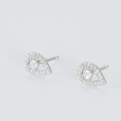 Boucles D'oreilles Puces Domitia Or Blanc Diamant