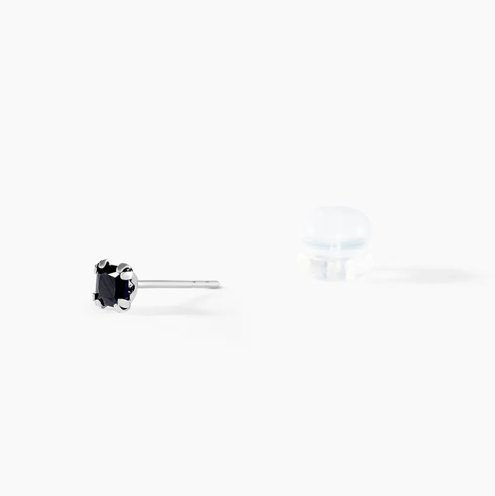 Boucles D'oreilles Puces Doreen Carre Or Blanc Oxyde De Zirconium