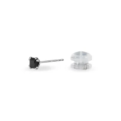 Boucles D'oreilles Puces Doreen Carre Or Blanc Oxyde De Zirconium