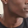 Boucles D'oreilles Puces Doreen Carre Or Blanc Oxyde De Zirconium