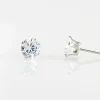 Boucles D'oreilles Puces Eddie Or Blanc Oxyde De Zirconium