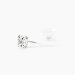 Boucles D'oreilles Puces Eddie Or Blanc Oxyde De Zirconium