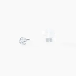 Boucles D'oreilles Puces Eddie Or Blanc Oxyde De Zirconium
