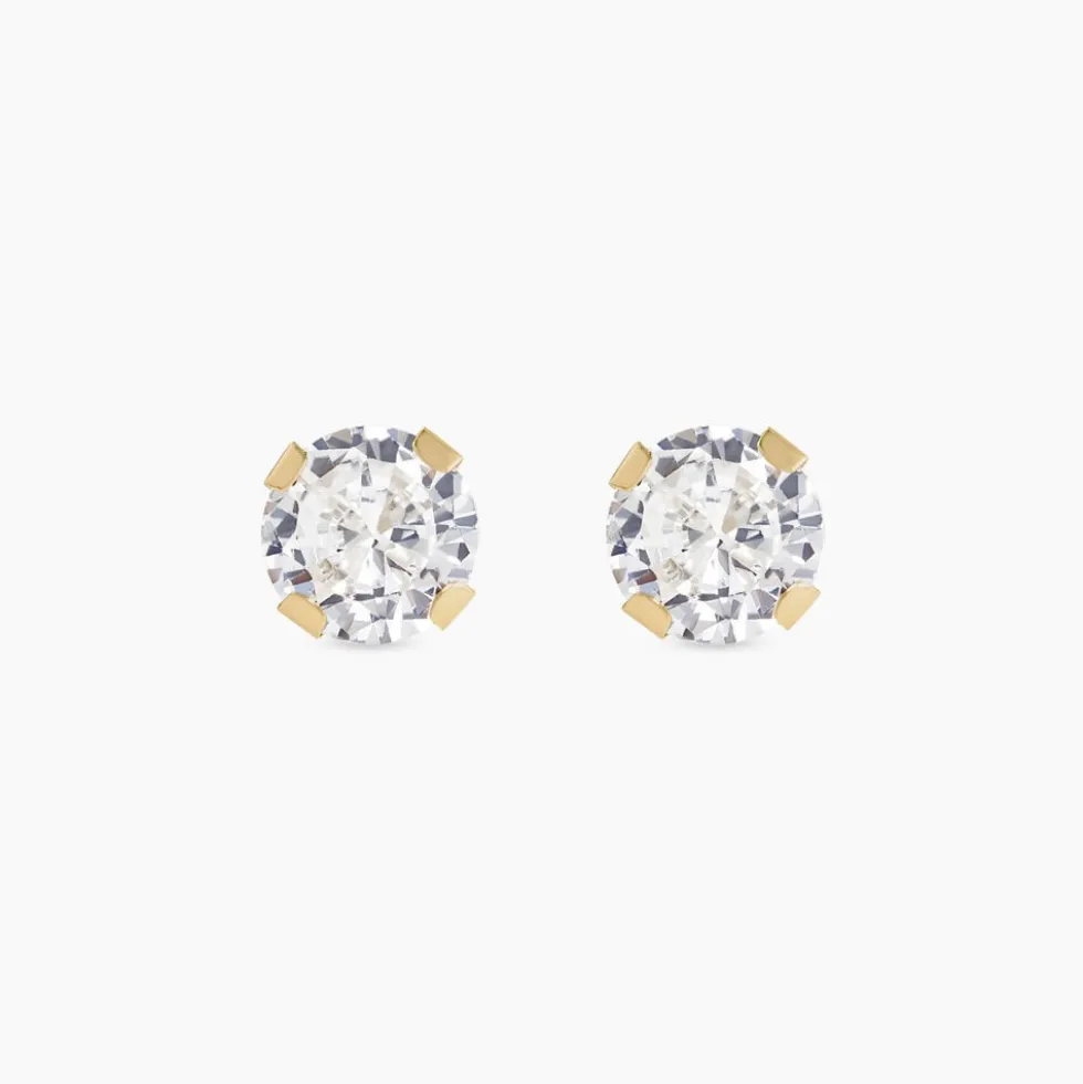 Boucles D'oreilles Puces Eddie Or Jaune Oxyde De Zirconium