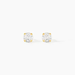 Boucles D'oreilles Puces Eddie Or Jaune Oxyde De Zirconium