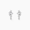Boucles D'oreilles Puces Eden Argent Blanc Oxyde De Zirconium