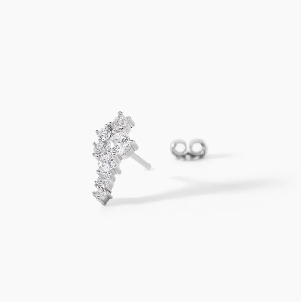Boucles D'oreilles Puces Eden Argent Blanc Oxyde De Zirconium