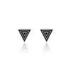 Boucles D'oreilles Puces Edith Acier Blanc