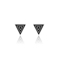 Boucles D'oreilles Puces Edith Acier Blanc