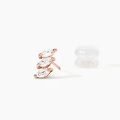 Boucles D'oreilles Puces Edma Or Rose Oxyde De Zirconium