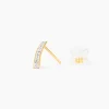 Boucles D'oreilles Puces Edme Barrettes Or Jaune Strass