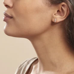 Boucles D'oreilles Puces Edme Barrettes Or Jaune Strass