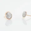 Boucles D'oreilles Puces Edmee Cercle 0 Or Rose Strass