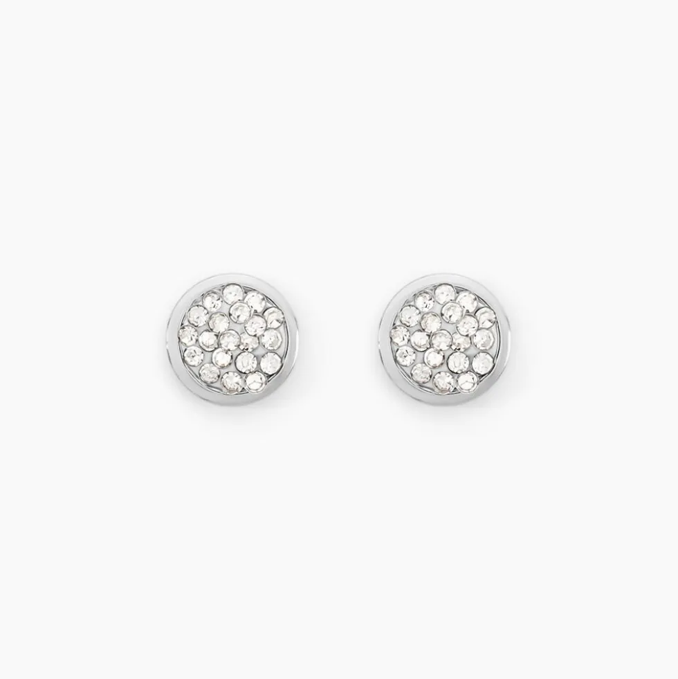 Boucles D'oreilles Puces Edmee Or Blanc Strass