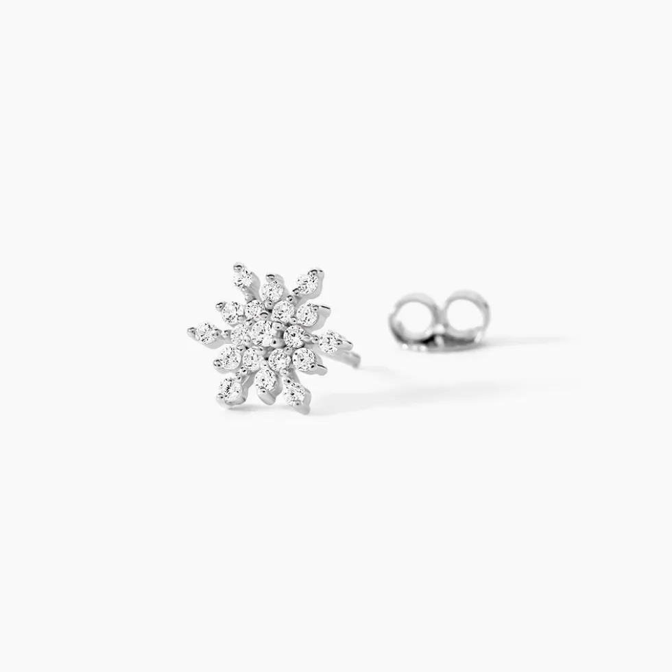 Boucles D'oreilles Puces Effie Argent Blanc Oxyde De Zirconium