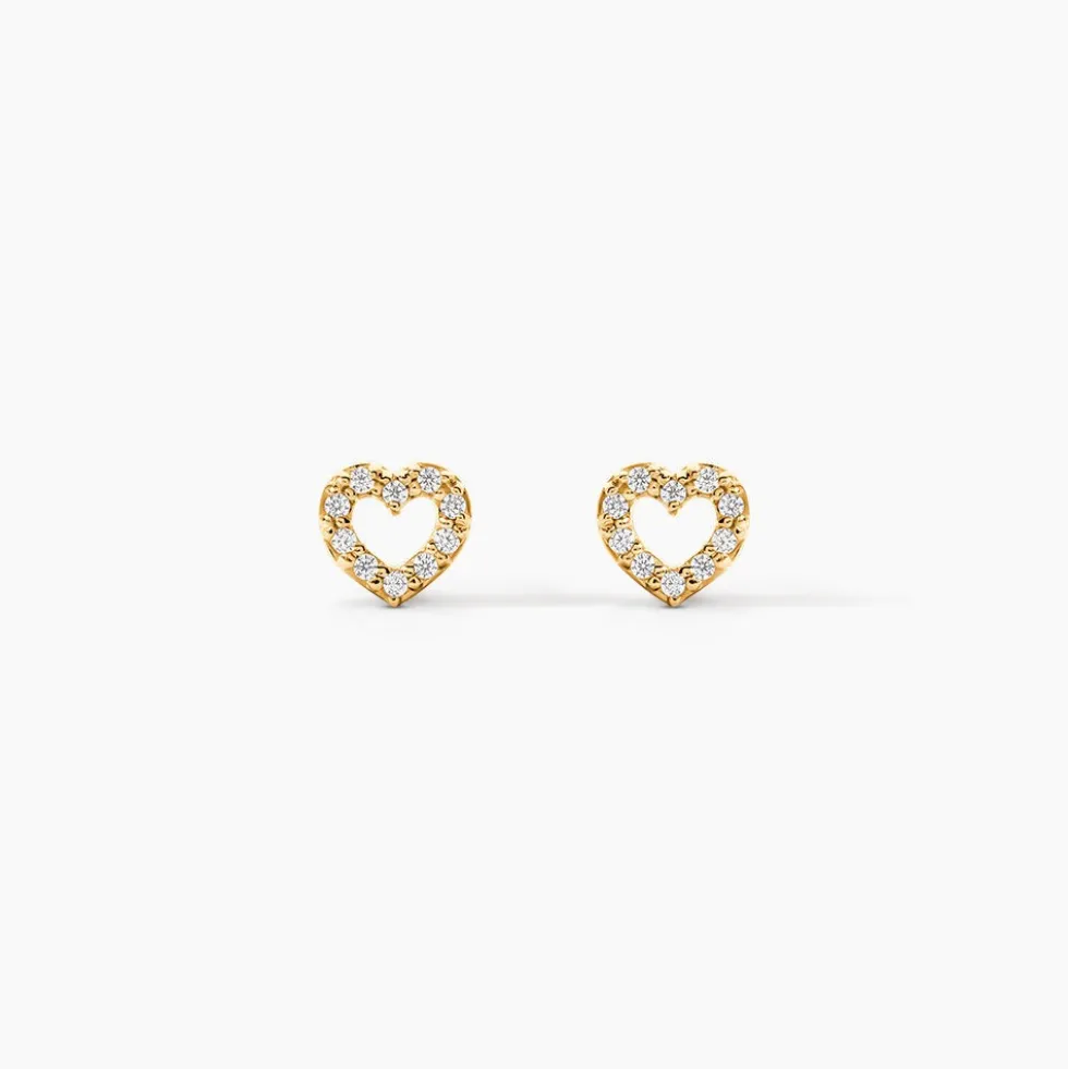 Boucles D'oreilles Puces Eily Or Jaune Oxyde De Zirconium