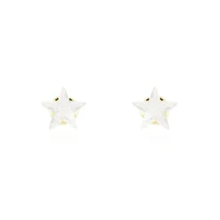 Boucles D'oreilles Puces Elais Etoile Or Jaune Oxyde De Zirconium