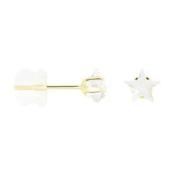 Boucles D'oreilles Puces Elais Etoile Or Jaune Oxyde De Zirconium
